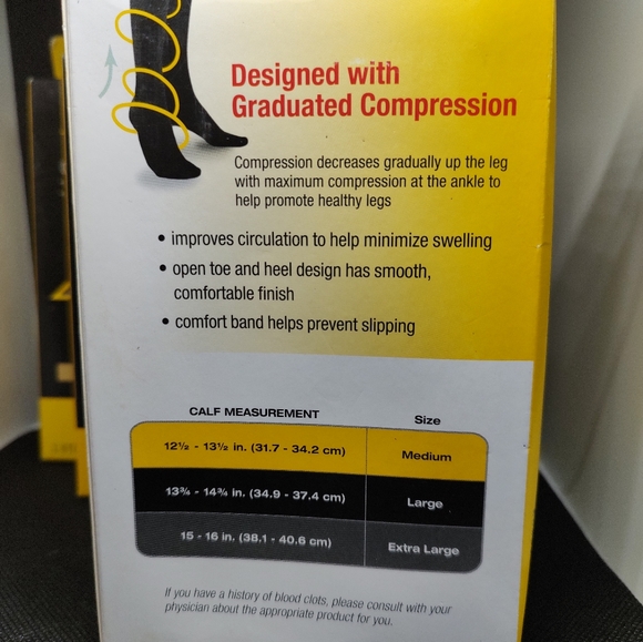 4 boxes Futuro Open Toe/Heel Stocking, Unisex, Firm Compression, 20-30 mm/Hg. - Picture 3 of 4